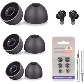 [3 Pairs] Replacement Ear Tips for JBL Tour Pro 3, Silicone Non-Slip Ear Tips for JBL Tour Pro 3 Fit in The Charging Case, with Cleaner Kit (S/M/L)-Black