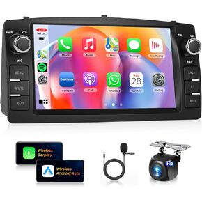 Car Stereo for Toyota Corolla E120 E130 2000-2006 [2+64G] Android Car Radio Wireless Carplay/Android Auto,7“ Touch Screen GPS WiFi Bluetooth FM/RDS Mirror Link SWC+ Backup Camera for E120 Radio