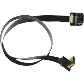 Flat Slim Thin HDMI FFC FPV HDMI Cable Standard HDMI Female Plug to Standard HDMI Male 90 Degree for RED blackmagic BMCC Sony FS7 Canon C300 Black 80CM