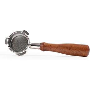 54mm Bottomless Portafilter, Bottomless Naked Portafilter Compatible With 54mm Machines,304 Stainless Steel Portafilter & Wood Handle