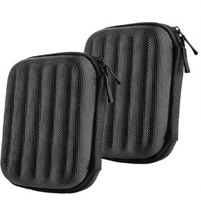 Geekria Shield Headphones Case for in-Ear Headphones, Replacement Hard Shell Travel Carrying Bag with Cable Storage, Compatible with JVC, JBL, Bose, HiFiman, Shure Headset (2 Packs/Black)
