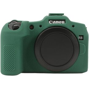 Camera Case for Canon EOS R8 - Protective Silicone DSLR Skin Cover, Detachable Cage, Shockproof, Dustproof (Brown)