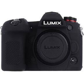 Camera Case for Panasonic LUMIX G9 - Protective Silicone DSLR Skin Cover, Detachable Cage, Shockproof, Dustproof (Black)