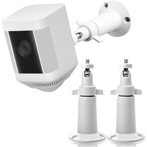 2Pack Security Aluminum Material Wall Mount for Ring Spotlight Cam Battery and Ring Spotlight Cam Plus/Pro (Battery), 360° Adjustable Wall Mount Bracket for Ring Surveillance Camera System-White