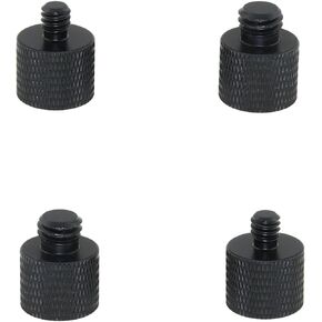 Dgzzi 4pcs محول برغي ترايبود ترايبود سوداء برغي ثلاثي الأبعاد قابلة للتبديل 3/8 أنثى إلى 1/4 من الذكور و 1/4 أنثى إلى 3/8 من الذكور اثنين مناسبة لكل كاميرا متزايدة وكاميرا ويب وشاشة LCD
