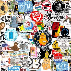 150Pcs Funny Stickers for (Dirty) Meme Water Bottles Stickers Pack Waterproof Cool Stickers for Laptop, Hard Hats, Sarcastic, Scrapbooking Decals