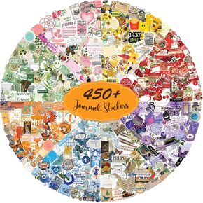 450+ Journaling Floral & Nature Stickers – Vintage Scrapbooking Aesthetic Floral, Retro Butterflies, Waterproof Poem Stamps for Scrapbooking, Planners & DIY Crafts