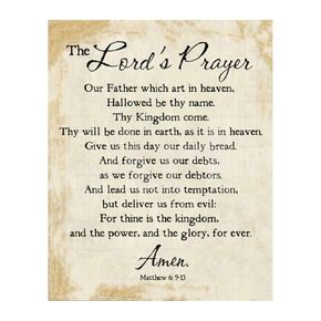 The Lords Prayer - Christian Wall Decor Print, Parchment Paper Bible Inspirational Wall Art Print, Vintage Faith Gift For Living Room Decor Aesthetic, Home Decor, Office Decor, Church, Unframed - 8x10