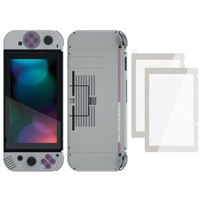 eXtremeRate Colorful Border Screen Protector + Classic 1989 GB DMG-01 DIY Replacement Full Set Shell for Nintendo Switch