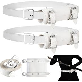 2 Pcs Katana Sword Holder Leather Sheath Scabbard Belt - Adjustable Two Buckle Holster