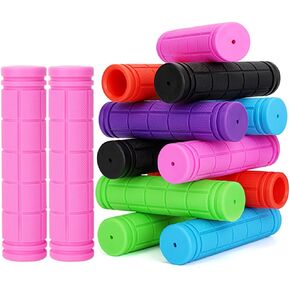 Bike Handle Grips - Bicycle Handlebar Grips 22.2mm for Mountain Bike with No-Slip Pattern | 132mm Soft MTB Grips for Adults Kids Boys Girls Balance Bike Grips Kick Scooter Tricycle Grips
