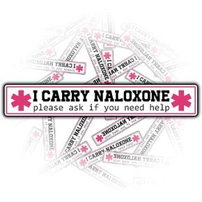 3PCS I Carry Naloxone Sticker for Kids Teens, Waterproof Vinyl Stickers, Aesthetic Laptop Stickers, Stickers for Water Bottles 2in