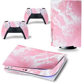 Skin Sticker for PS5 Console and Wireless Controller, Protective Vinyl Decal US Flag Cover Wrap for Disc Edition