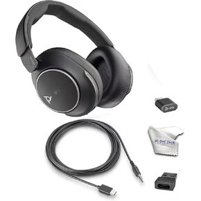 Poly Voyager Surround 80 UC MS Teams USB-C Bluetooth Boomless Noise-Canceling Wireless Over-Ear Headset - Open Office Certified with GTW Microfiber Cloth - Compatible with Smartphones, Tablets, PC/MAC