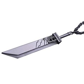 925 Sterling Silver Fantasy RPG VII Remake Cloud Buster Sword Pendant Necklace