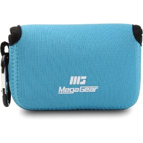 MegaGear Panasonic Lumix DMC-LX10 Ultra Light Neoprene Camera Case, with Carabiner - Blue - MG1031
