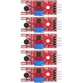 وحدات مستشعرات الكشف الصوتية 5pcs ، KY-038 مستشعرات ميكروفون عالية الحساسية مع Out Digital و Tenalog لمشاريع DIY