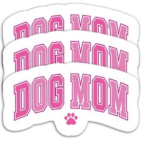 (3PCS) Dog Mom Sticker, Dog Stickers Decals Decor Books, Laptops, Tumblers, Water Bottles,s, Waterproof Vinyl Decal for Dog Lovers, Pet Lovers, Gifts for Mom Mama Size 3" x 2.1 "