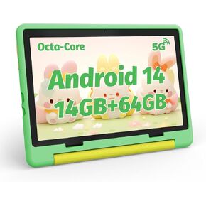Tablet 10 Inch Android 14 Octa-Core Tablet, 8GB RAM+64GB ROM(TF 1TB) Android Tablet with Bluetooth 5.0, 5MP+8MP Dual Camera, 5000mAh Tablet PC - Black