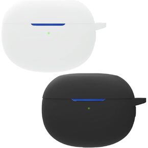 Compatible for Realme Buds Air 3 Headphone Case, [Supports Wireless Charging] [Shockproof Protective Case] Silicone Headphone Case (Black-White)