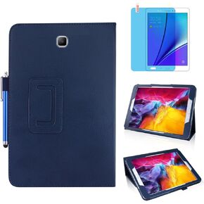 Slim Leather Case for Samsung Galaxy Tab A 8.0 inch 2015 (SM-T350 T357 T355 P350 P355), Multi-Angle Stand Full-Protective Tablet Cover Book Case with Stylus Pen,Screen Film (Purple) in Saudi Arabia
