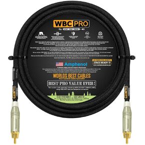 15 قدمًا-قناة مركزية من WBC-PRO-QUAD ، قناة مركزية فائقة المرونة ، فائقة المرونة ، وموصلات RCA المطلية بالأمفينول ACPR-SWH ، وموصلات RCA مطلية بالذهب وغطاء تويد أسود-تصميم اتجاهي