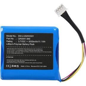 Battery IQ Panel 2 QR0041-840 Replacement for Qolsys IQ Panel 2 Plus, IQ Panel 2 TOU-ch Panel, QS9201, QS9202, QR0041-840, SP584646-1S2P, VT26 (3000mAh)