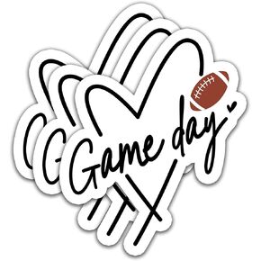 (3PCS) Play Hard Football Stickers – Waterproof Vinyl Decals for Water Bottles, Tumblers, Laptops – Sports Stickers for Football Players and Teams 3" x 1.7"