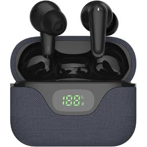 AT&T Essentials True Wireless Ultra Earbuds Black Screen Display Charging Case Premium Sound for iPhone Google Pixel Samsung Galaxy Ergonomic Comfort