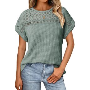 KevaMolly Womens T Shirts Solid Batwing Sleeve Cross Wrap Hem Tee Casual Tshirt Trendy Fitted Tee Tops