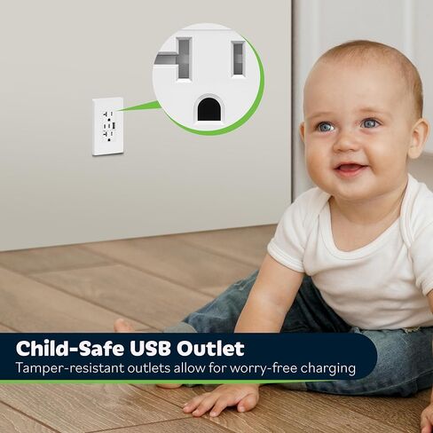Topgreener 4.2a 21W 3-Port Type C USB Outlet ، 15 Amp COMPLESTACLE ، منفذ طاقة الشحن مع منافذ C&A مزدوجة ، لوحة جدار بدون برغي ، مدرجة في UL ، TU21542AC2-WSID ، أبيض ، 2 عبوة in Kuwait