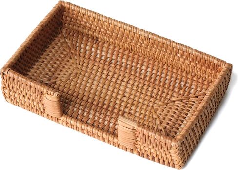 Rattan Napkin Holder for Table, Guest Towel Holder Tray for Bathroom, Napkin Holder Tray Wicker Napkin Holder For Restaurant, Hand Woven Basket Rattan Kitchen Decor for Cafe Napkin Holder for Table in Saudi Arabia