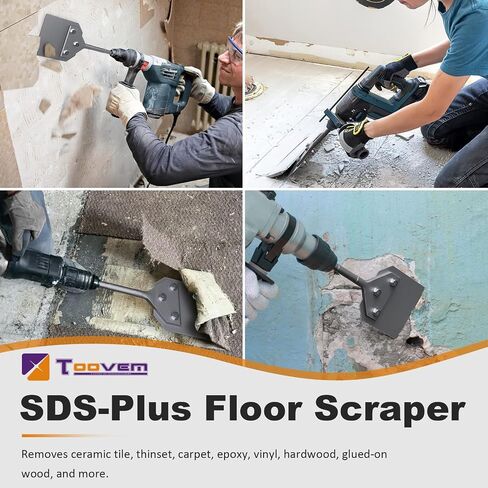 2 Pcs SDS Plus Floor Scraper Replacement Blades, TOOVEM 4 Inch Wide Tile Thinset & Adhesives Removal Blades with Bolts, Nuts, and Washers for 4" x 10" SDS Plus Floor Scrapers in Kuwait
