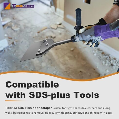2 Pcs SDS Plus Floor Scraper Replacement Blades, TOOVEM 4 Inch Wide Tile Thinset & Adhesives Removal Blades with Bolts, Nuts, and Washers for 4" x 10" SDS Plus Floor Scrapers in Kuwait