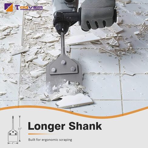 2 Pcs SDS Plus Floor Scraper Replacement Blades, TOOVEM 4 Inch Wide Tile Thinset & Adhesives Removal Blades with Bolts, Nuts, and Washers for 4" x 10" SDS Plus Floor Scrapers in Kuwait
