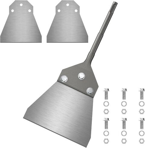 2 Pcs SDS Plus Floor Scraper Replacement Blades, TOOVEM 4 Inch Wide Tile Thinset & Adhesives Removal Blades with Bolts, Nuts, and Washers for 4" x 10" SDS Plus Floor Scrapers in Kuwait