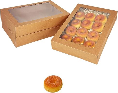 qiqee Auto-pop Up Pink Cookie Box with Window 14x10x2.5 Inch 24Pcs Bakery Pastry Macaron Bakery Box For Packaging in Kuwait