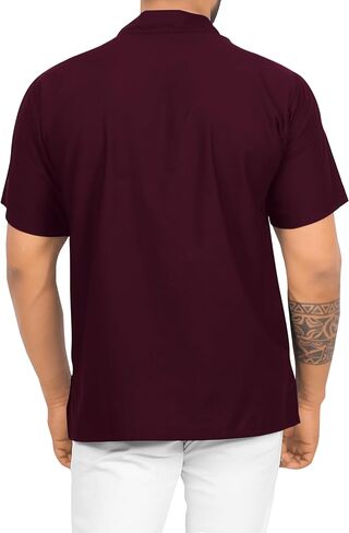 قمصان رجالي LA LEELA بأكمام قصيرة وأزرار للأسفل قمصان غير رسمية للشاطئ والصيف قميص عمل متين قمصان ذات ياقة للمخيم والعطلات للرجال in Kuwait