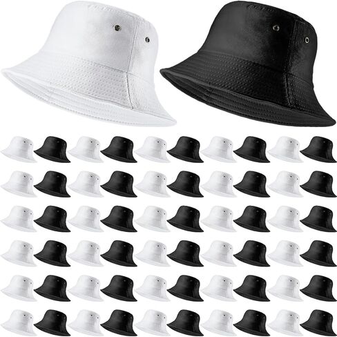 liitrsh 60 pcs دلو القبعة السائبة القطن الصيفي شاطئ دلو القبعة sun boonie قبعة لصيد الجولف في الهواء الطلق لقضاء العطلة للرجال نساء in Kuwait