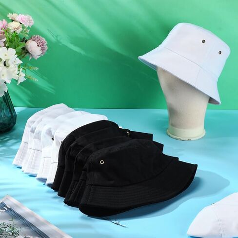 liitrsh 60 pcs دلو القبعة السائبة القطن الصيفي شاطئ دلو القبعة sun boonie قبعة لصيد الجولف في الهواء الطلق لقضاء العطلة للرجال نساء in Kuwait