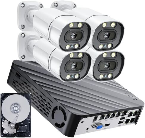 8MP 4K Security Camera System, 8CH NVR Recorder with AI Face Vehicle Detection, UHD IP PoE Cameras with Color Night, Spk Work with Xmeye Pro for Home Business Surveillance, 3TB HDD (8 Camera Kit) in Saudi Arabia