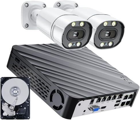 نظام كاميرات أمان بحجم 8 ميجابكسل 4K ، مسجل 8Ch NVR مع اكتشاف مركبات AI Face ، وكاميرات UHD IP Poe مع ليلة اللون ، وعمل SPK مع Xmeye Pro للمراقبة التجارية المنزلية ، 3TB HDD (8 كاميرا مجموعة) in Saudi Arabia