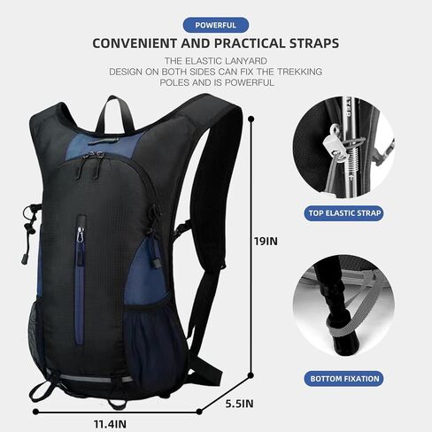 25L Ultralight Lightweight Waterproof HikingBackpack Foldable Travel Camping Hiking Outdoor Sports Backpack Daypack with reflective strips(black) in Saudi Arabia