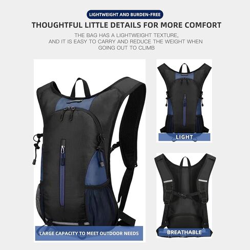 25L Ultralight Lightweight Waterproof HikingBackpack Foldable Travel Camping Hiking Outdoor Sports Backpack Daypack with reflective strips(black) in Saudi Arabia