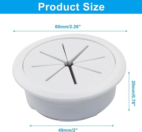 Zorfeter 2 قطعة حلقة مكتب مرنة سوداء مقاس 5.08 سم، منظم كابلات غطاء فتحة سلك السلك للكابلات ومعدات سطح المكتب وكابلات طاولة المكتب والمنزل in Kuwait