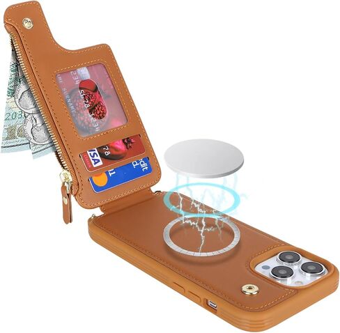 for iPhone 11 Pro Max Case with Zipper Card Holders and Strap for Women, iPhone 11 Pro Max Phone Case Wallet Compatible PU Leather Button Flip Shockproof Wallet Case for Men-Wine Red in Kuwait