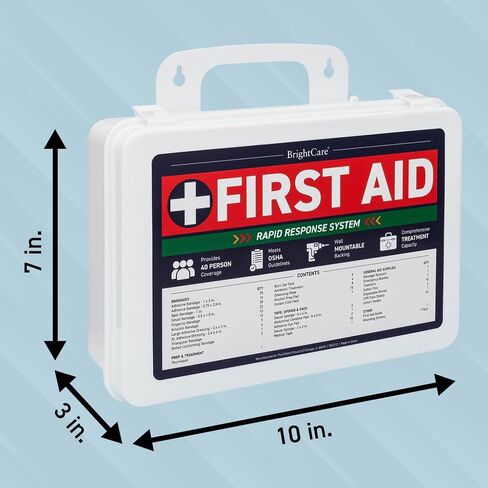 Professional First Aid Kit for Workplace, Wall Mountable & Portable with Hard Case, OSHA Compliant for Businesses, Office, Restaurants, Work Vehicles, Retail & Service Spaces - 280 Piece - Large in Kuwait