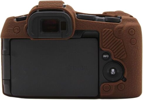 Camera Case for Canon EOS R8 - Protective Silicone DSLR Skin Cover, Detachable Cage, Shockproof, Dustproof (Brown) in Saudi Arabia