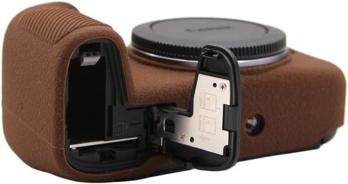 Camera Case for Canon EOS R8 - Protective Silicone DSLR Skin Cover, Detachable Cage, Shockproof, Dustproof (Brown) in Saudi Arabia