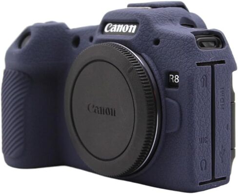 Camera Case for Canon EOS R8 - Protective Silicone DSLR Skin Cover, Detachable Cage, Shockproof, Dustproof (Brown) in Saudi Arabia